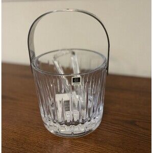 Miller Rogaska Ice Bucket Heavy Thick Crystal With Chrome Stainless Steel Signed